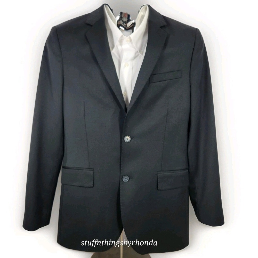 EXPRESS Black 2-Button Double Vented Wool Poly Blend 38R Blazer‎ Jacket